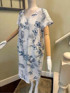 Beautiful Linen/Cotton Made in Italy Dress OneSize (fit 10-16) w/Front Pockets